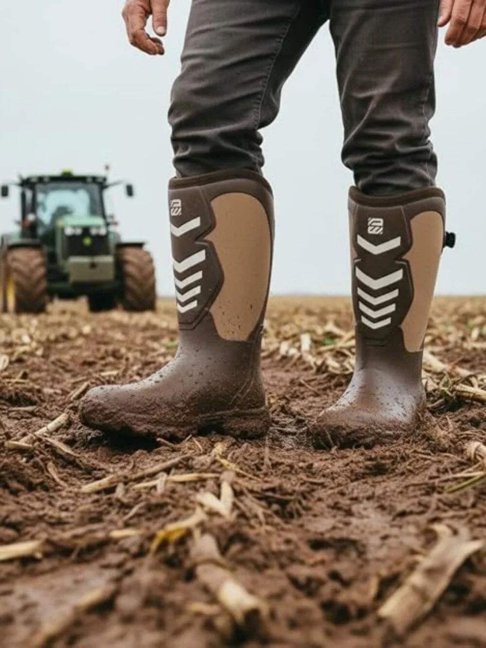 Men's Waterproof 6mm Neoprene Insulated Brown Hunting Boots